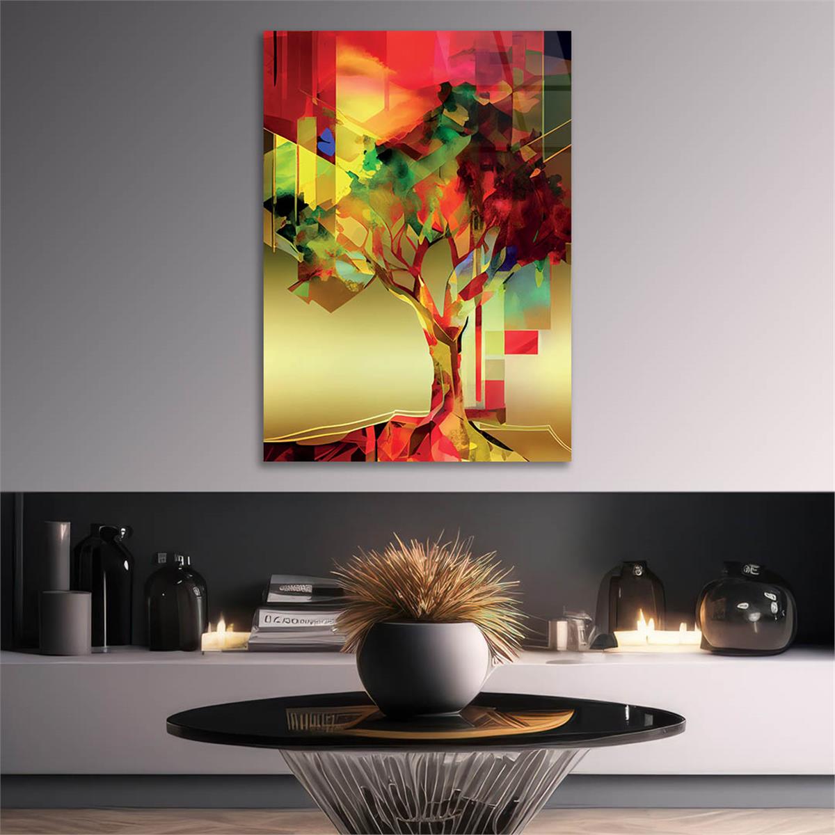 Vertical Tempered Glasss Wall Arts Art-Themed251