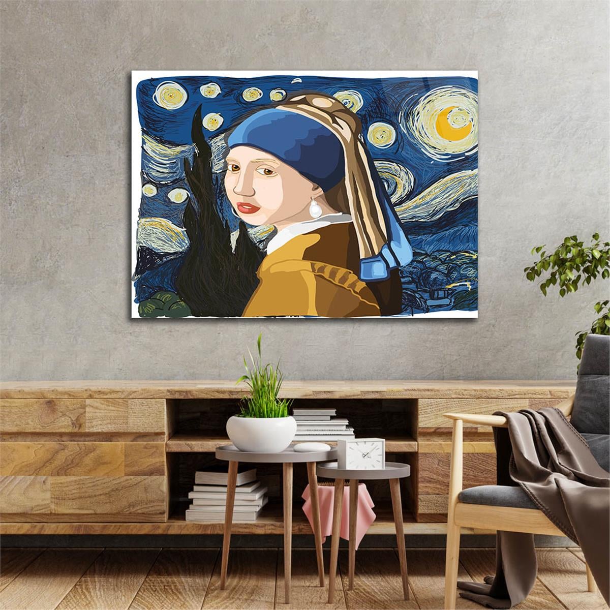 Kunst Thema auf bedrucktem Glas
