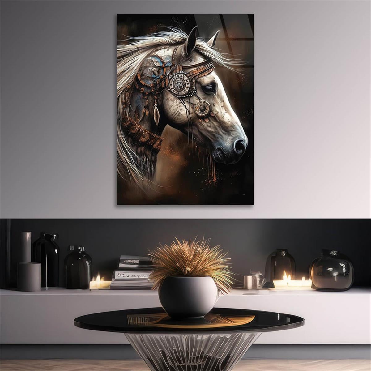 Dikey Sanat Temalı Cam Tablo 378
