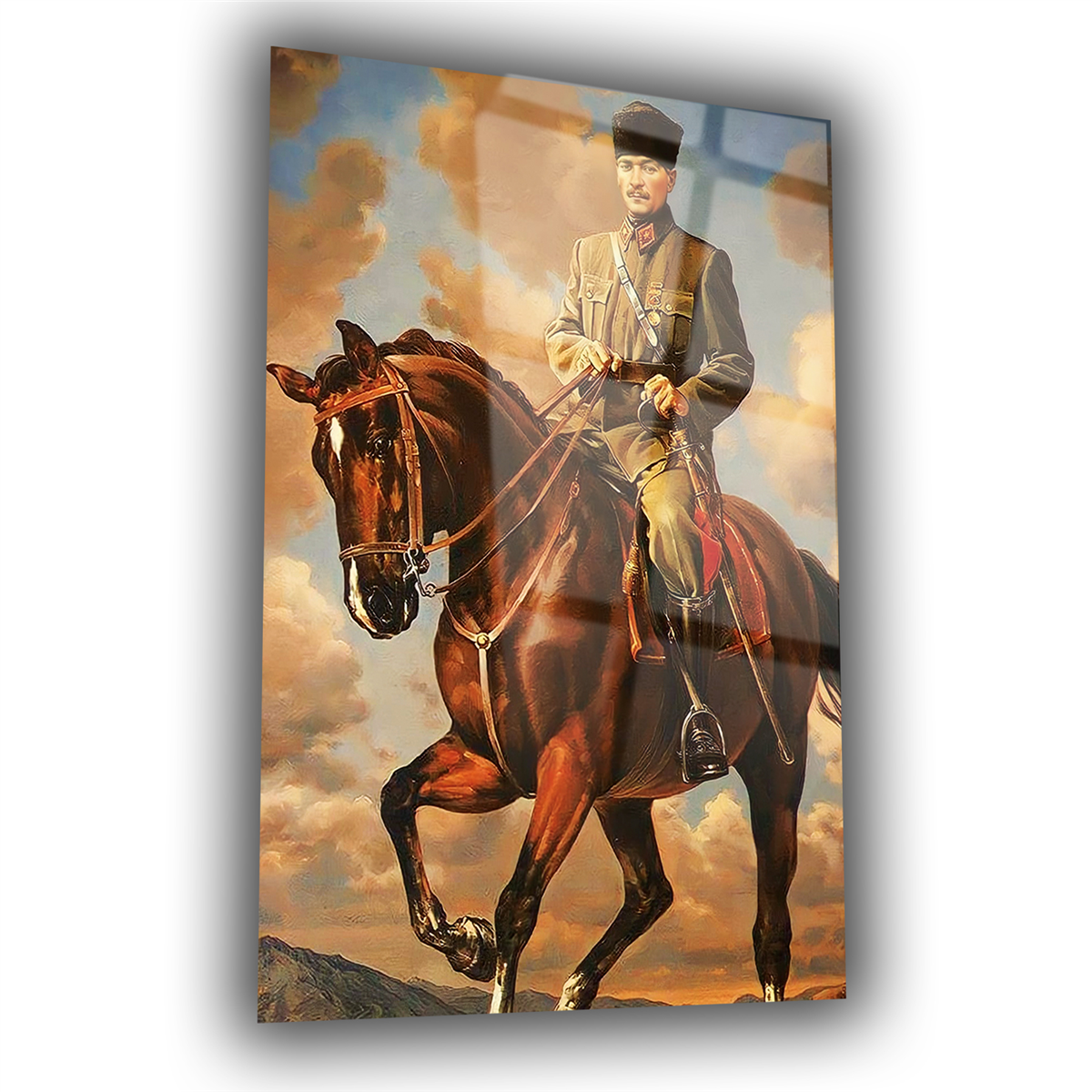 Mustafa Kemal Atatürk Gehard Glasschilderij 