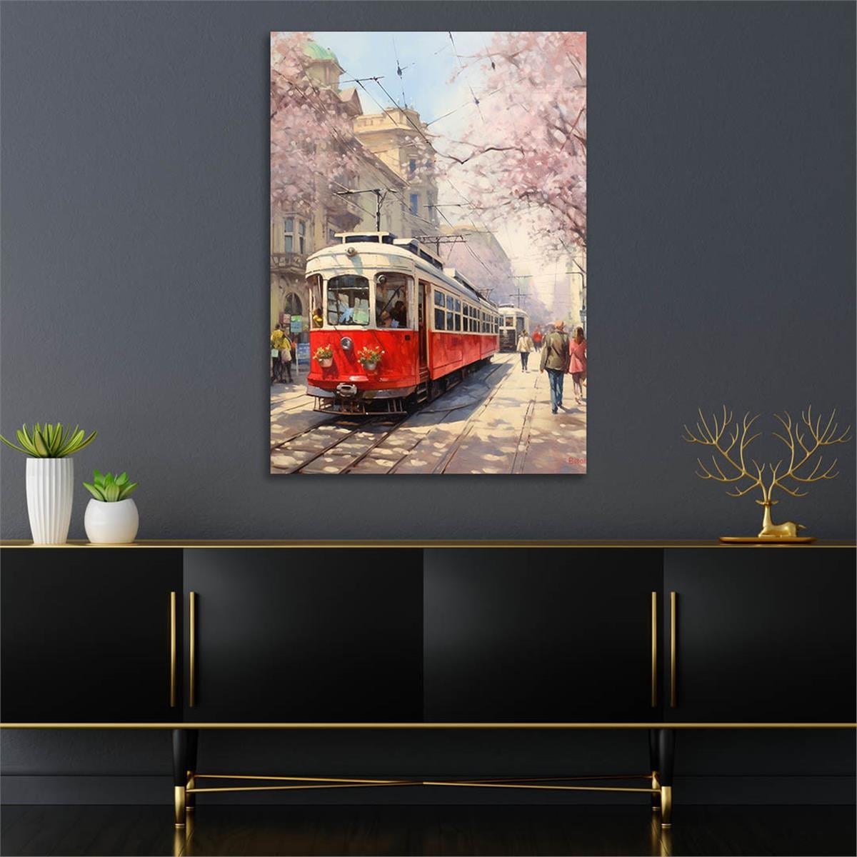 Dikey Sanat Temalı Cam Tablo 534