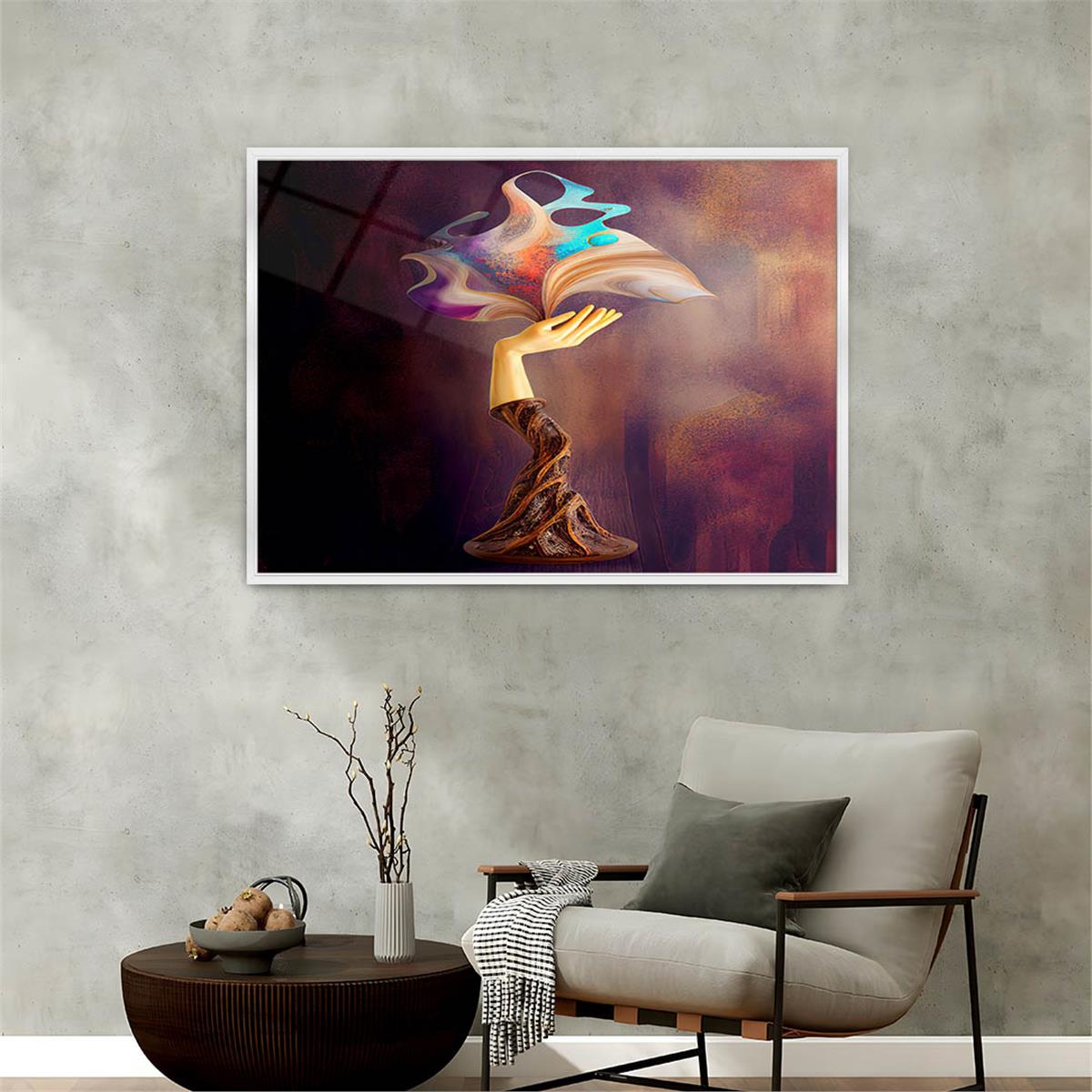 Aluminum-Framed Natured-Themed Tempered Glass Wall Art 054