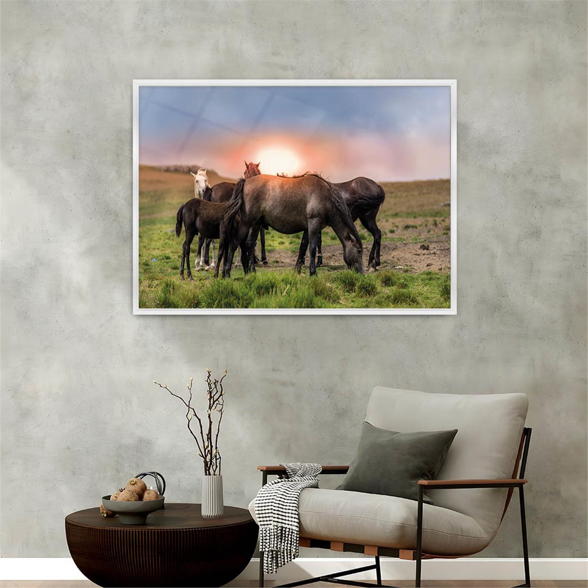 Aluminum-Framed Art-Themed Tempered Glass Wall Art 068