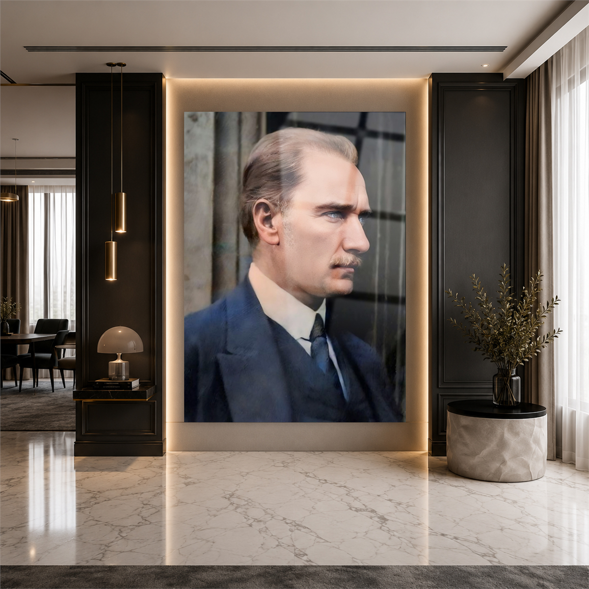 Dikey VatanTemalı Cam Tablo 202
