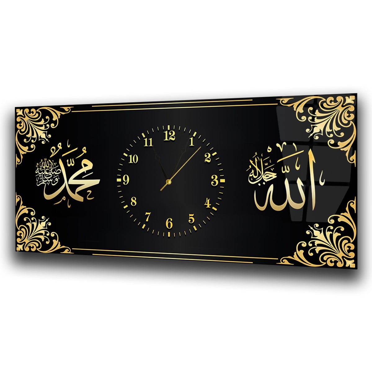 Middle-Clock, Religious-Themed Horizontal Glass Wall Painting 059