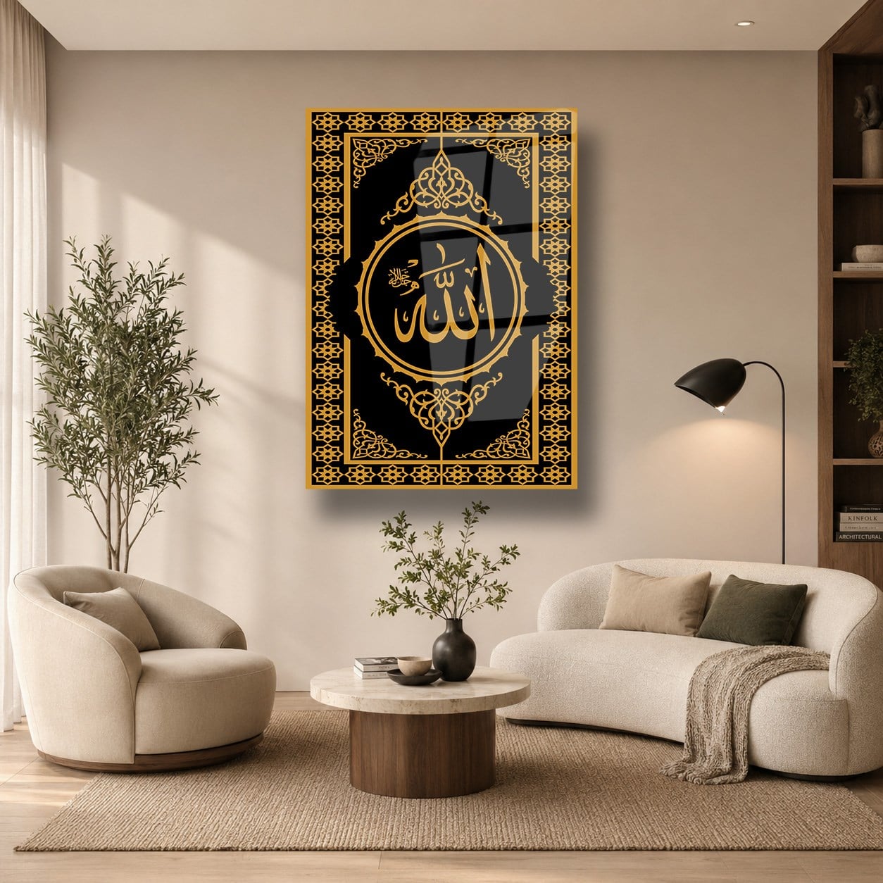 ALLAH C.C YAZILI CAM TABLO 