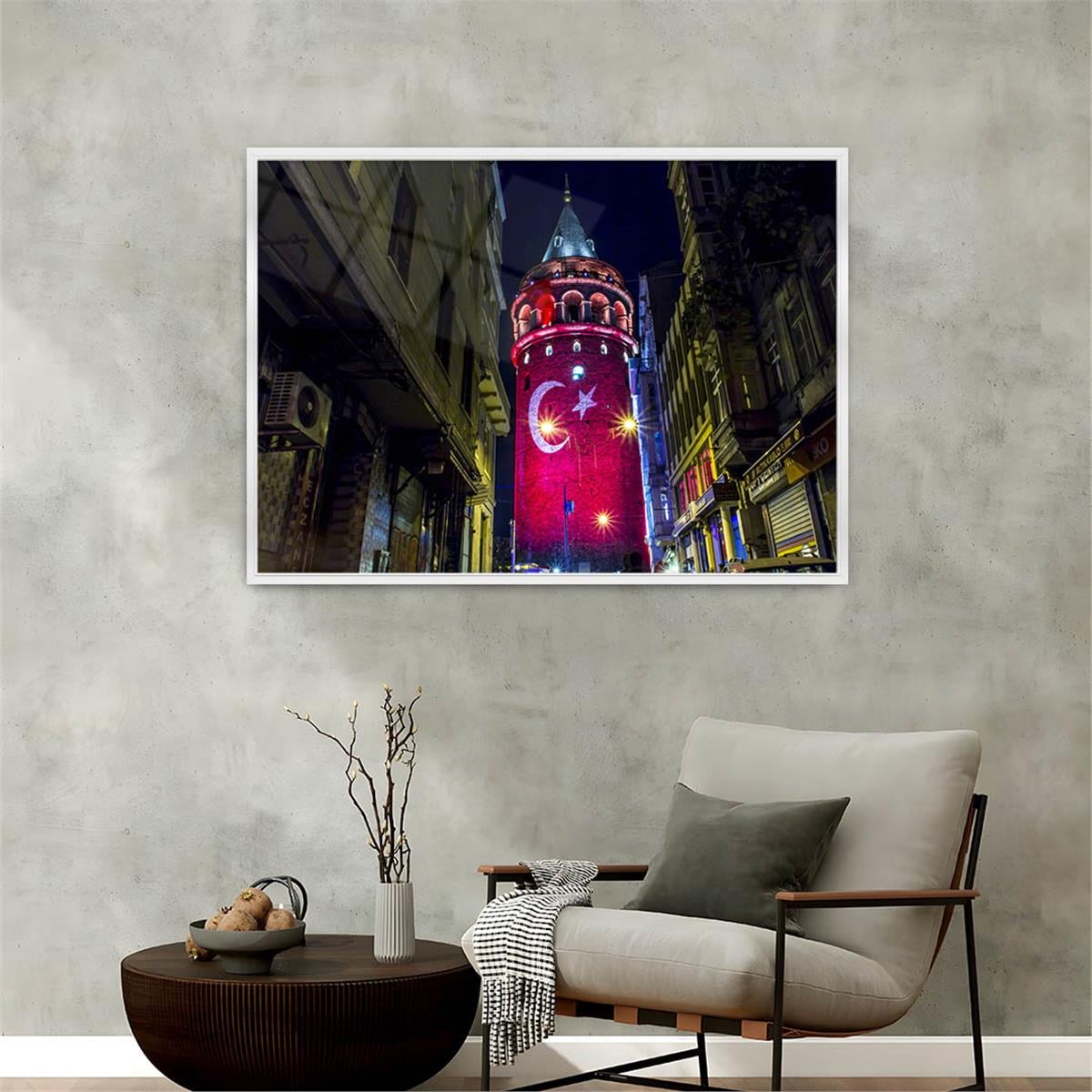 Aluminum-Framed National-Themed Tempered Glass Wall Art 063