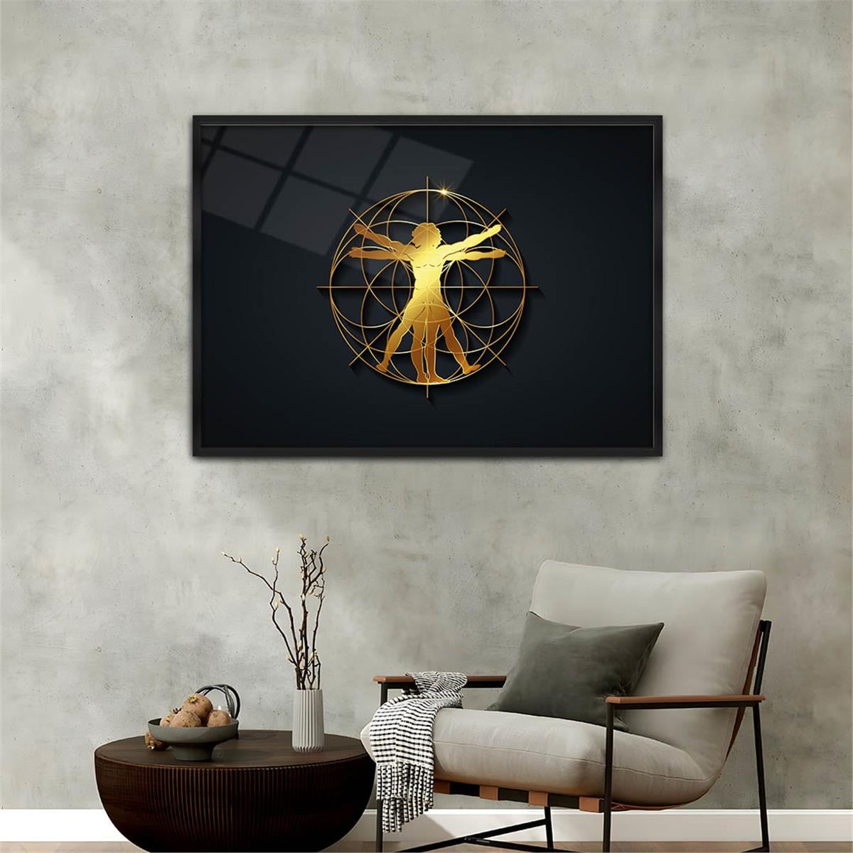 Aluminum-Framed Art-Themed Tempered Glass Wall Art 164