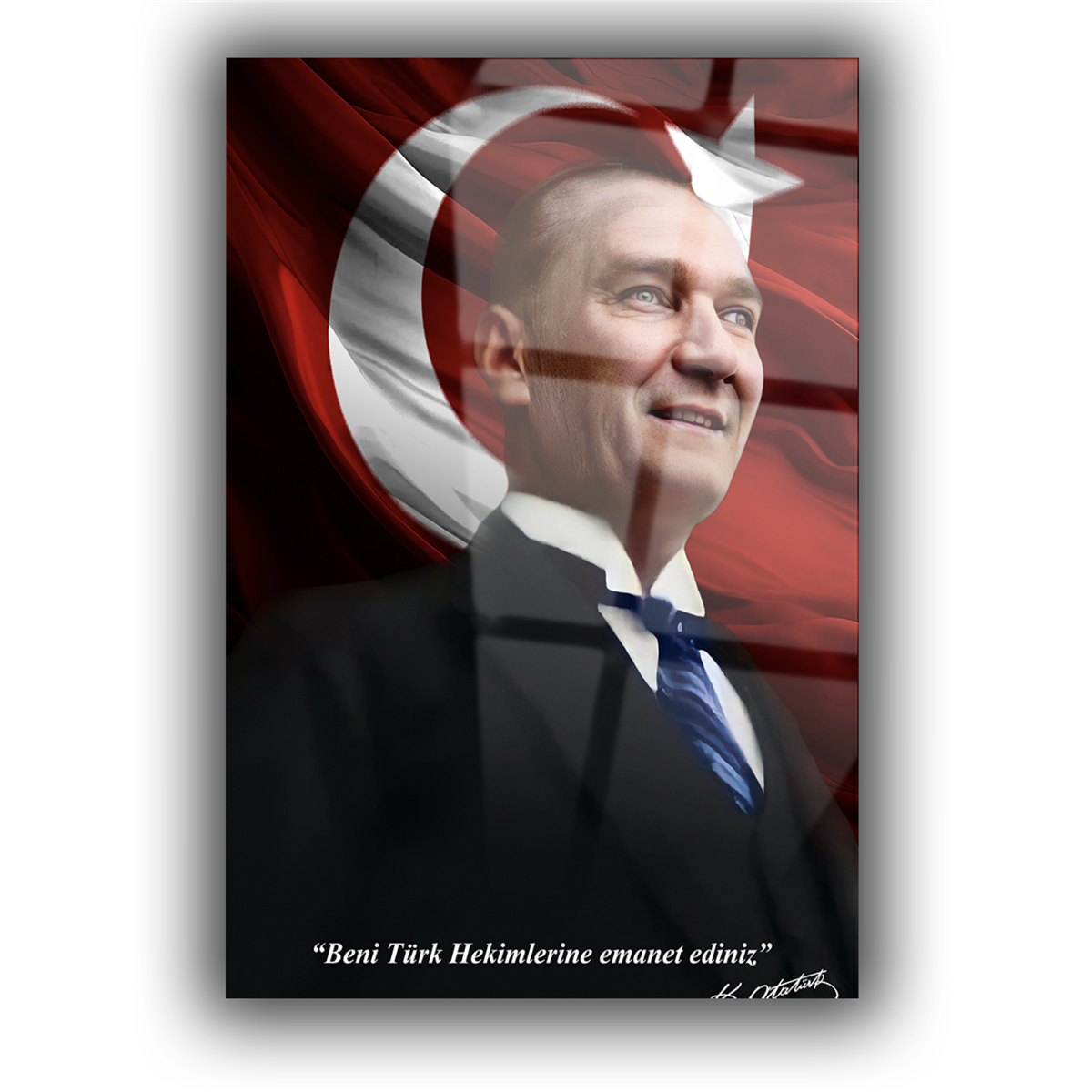 Dikey VatanTemalı Cam Tablo 190