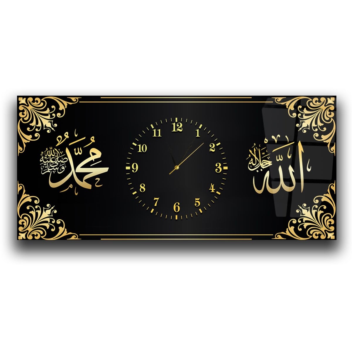 Middle-Clock, Religious-Themed Horizontal Glass Wall Painting 059
