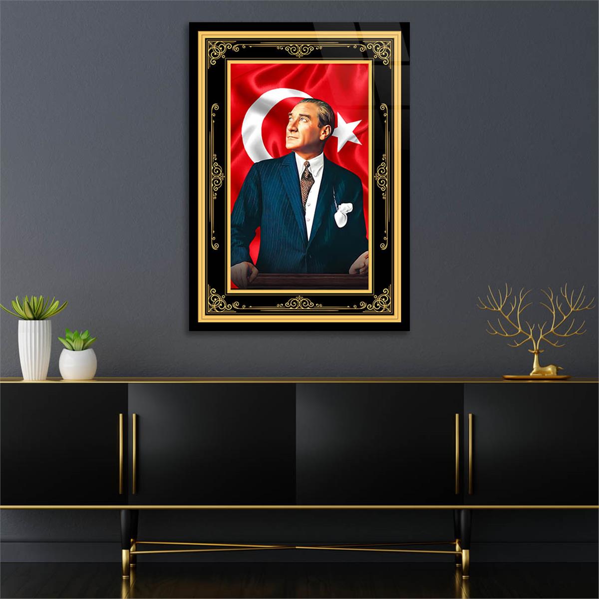 Dikey VatanTemalı Cam Tablo 207
