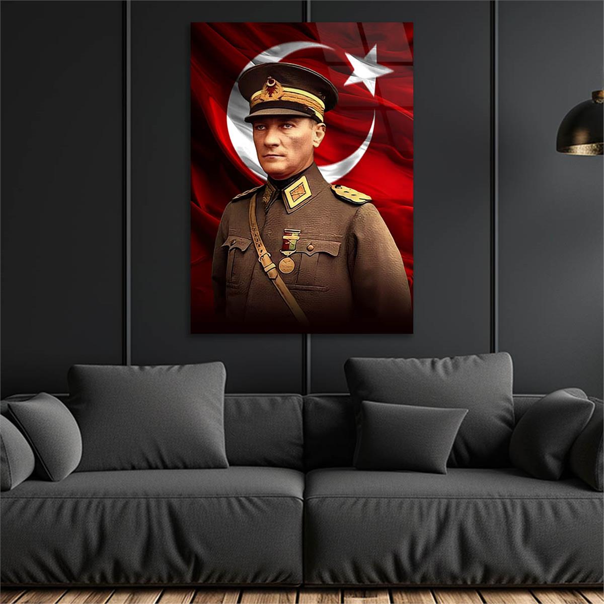 Dikey VatanTemalı Cam Tablo 151