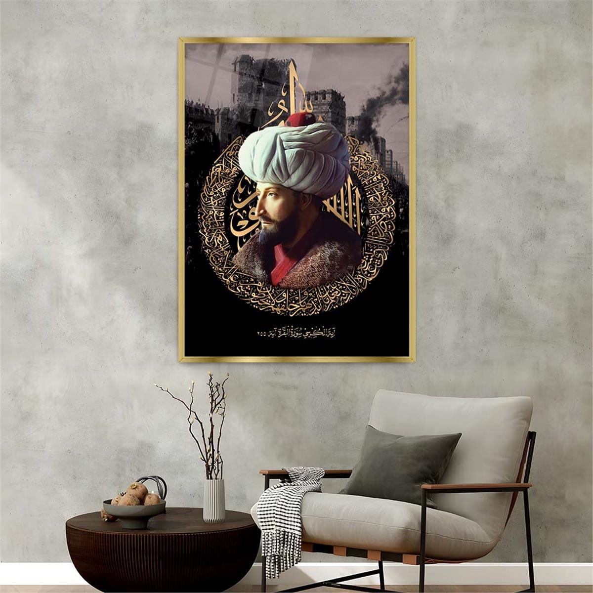 Aluminum-Framed National-Themed Tempered Glass Wall Art 035