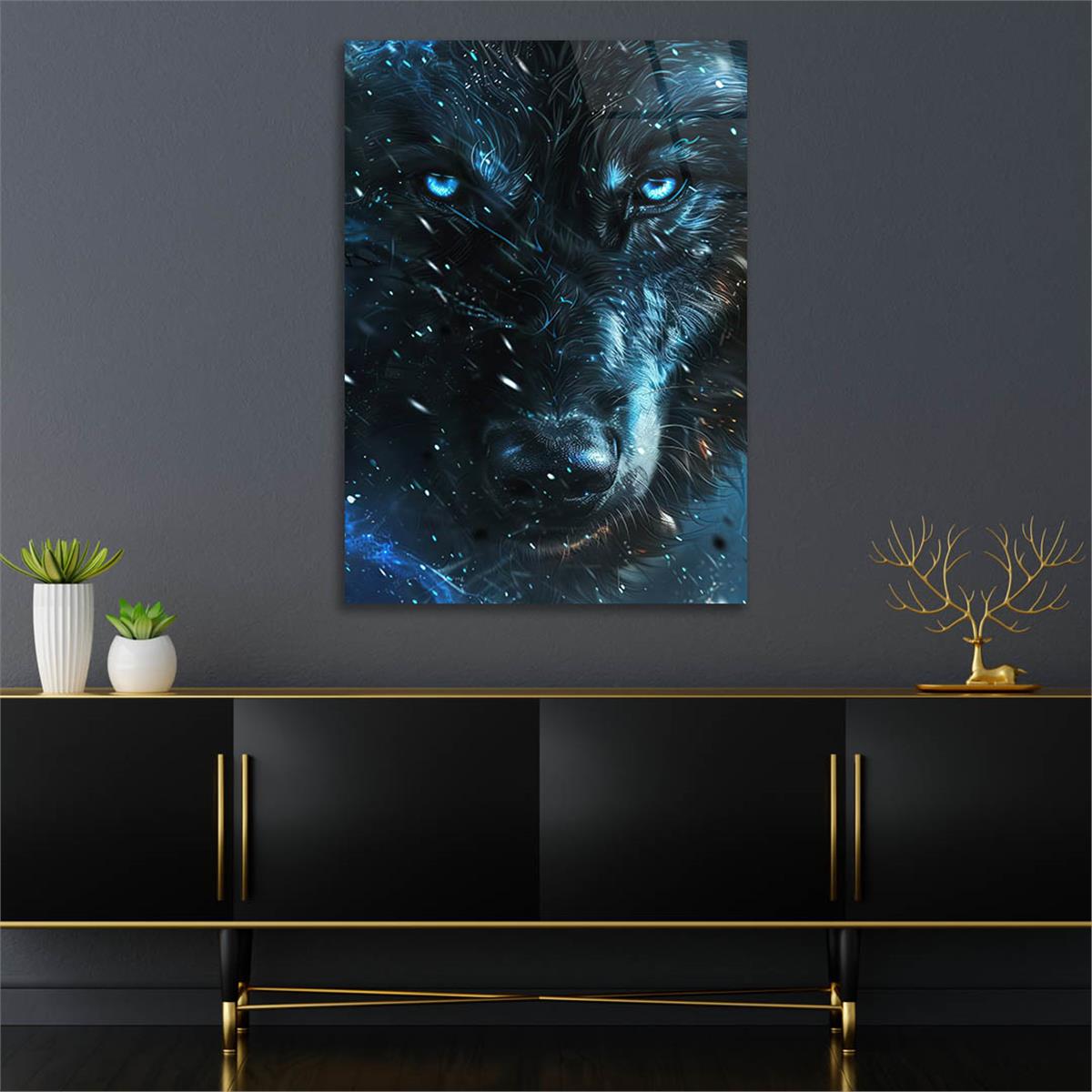Dikey Doğa Temalı Cam Tablo 443