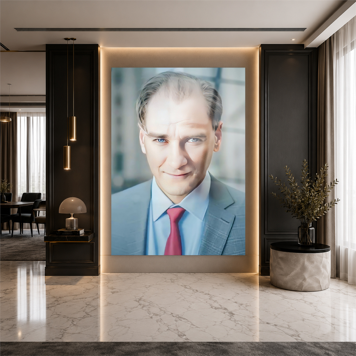 Dikey VatanTemalı Cam Tablo 220