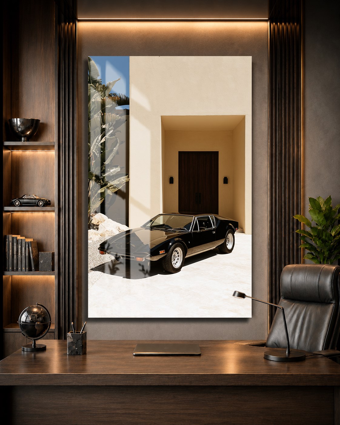 Siyah Klasik De Tomaso Pantera Cam Tablo