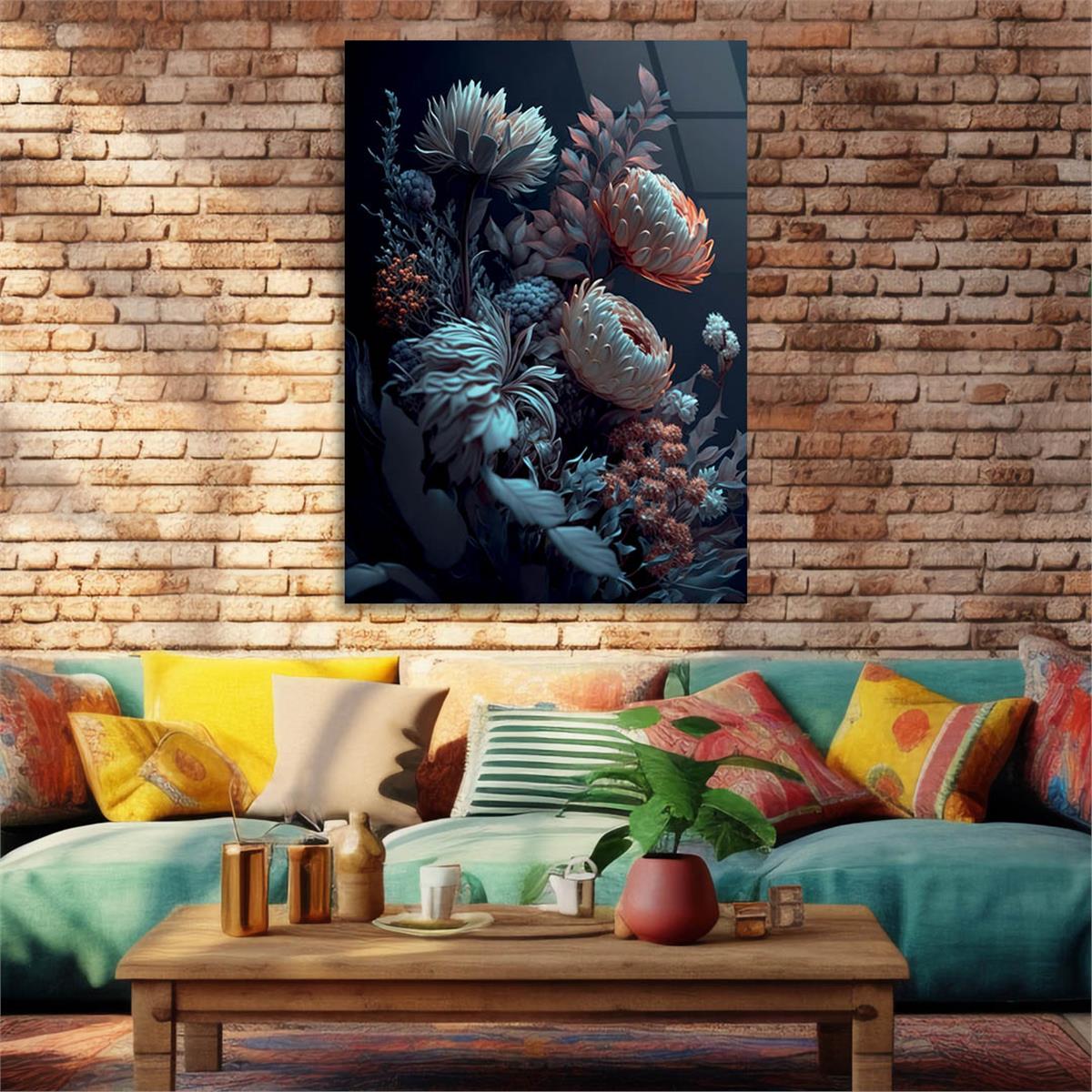 Vertical Tempered Glasss Wall Arts Natured-Themed213