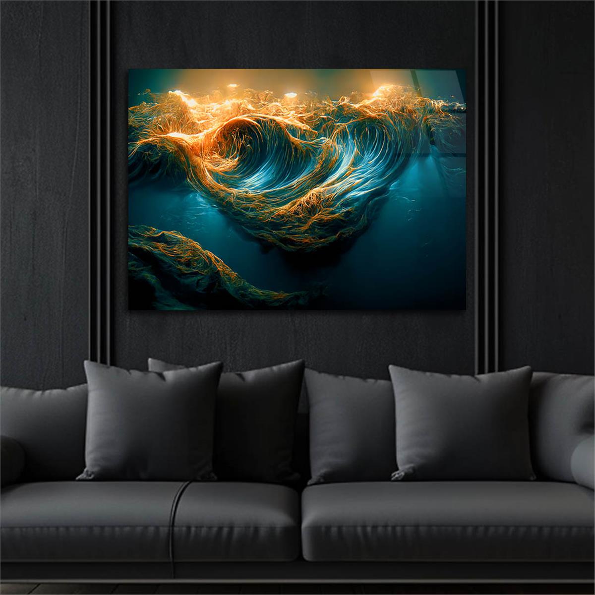 Horizontal Art-Themed Tempered Glass Wall Art 561