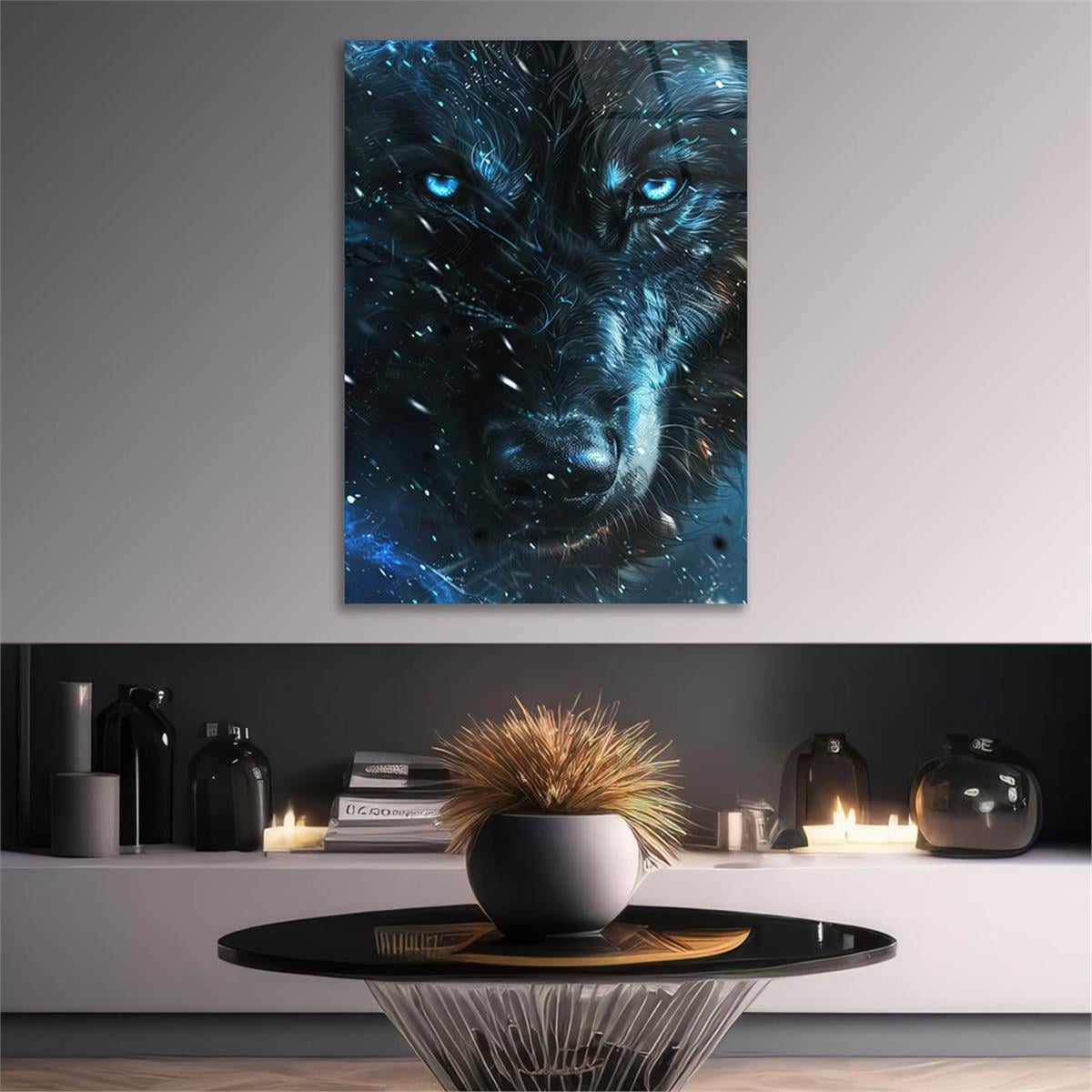 Dikey Doğa Temalı Cam Tablo 443