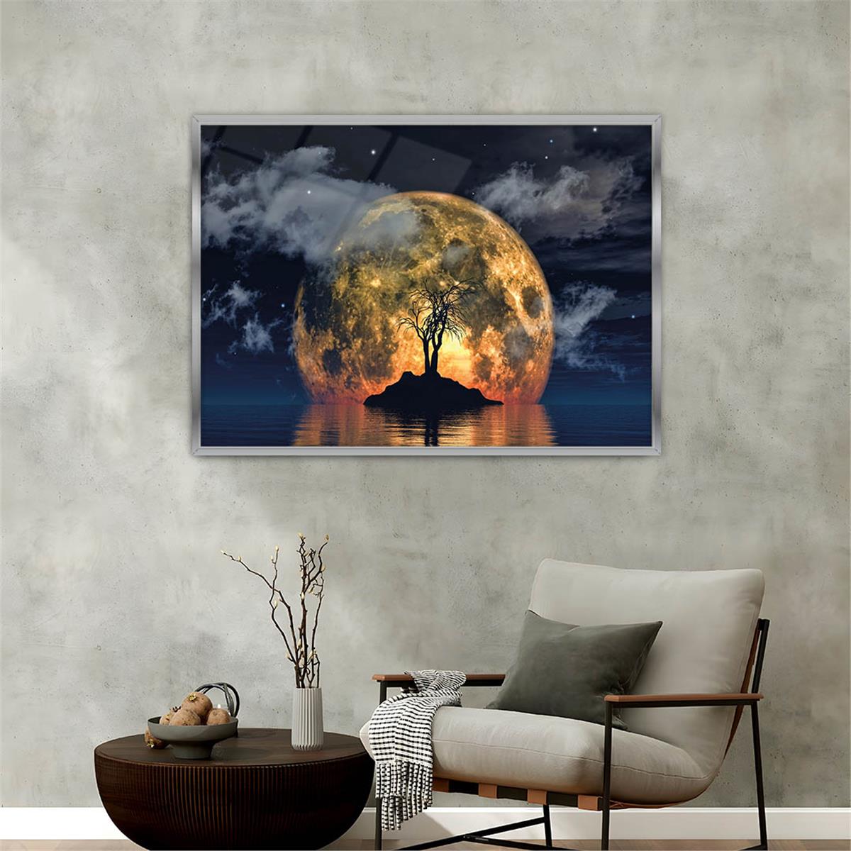 Aluminum-Framed Natured-Themed Tempered Glass Wall Art 149