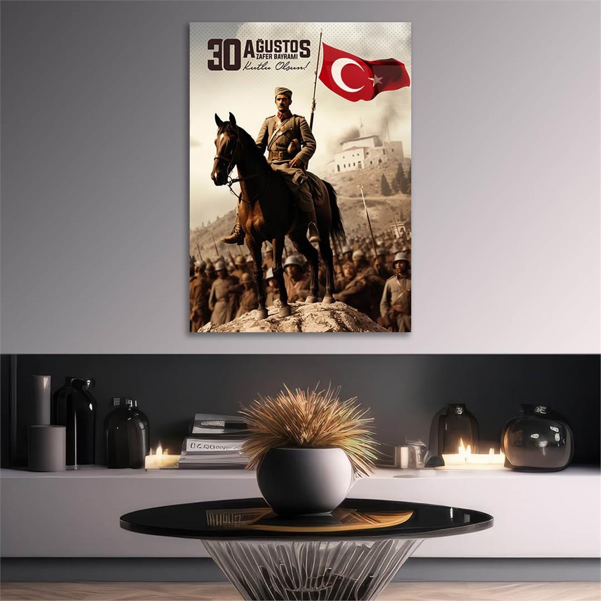Dikey VatanTemalı Cam Tablo 155
