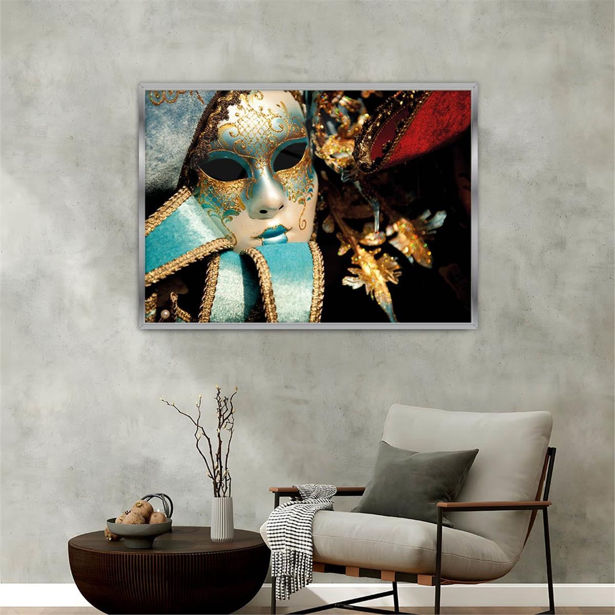 Aluminum-Framed Art-Themed Tempered Glass Wall Art 072