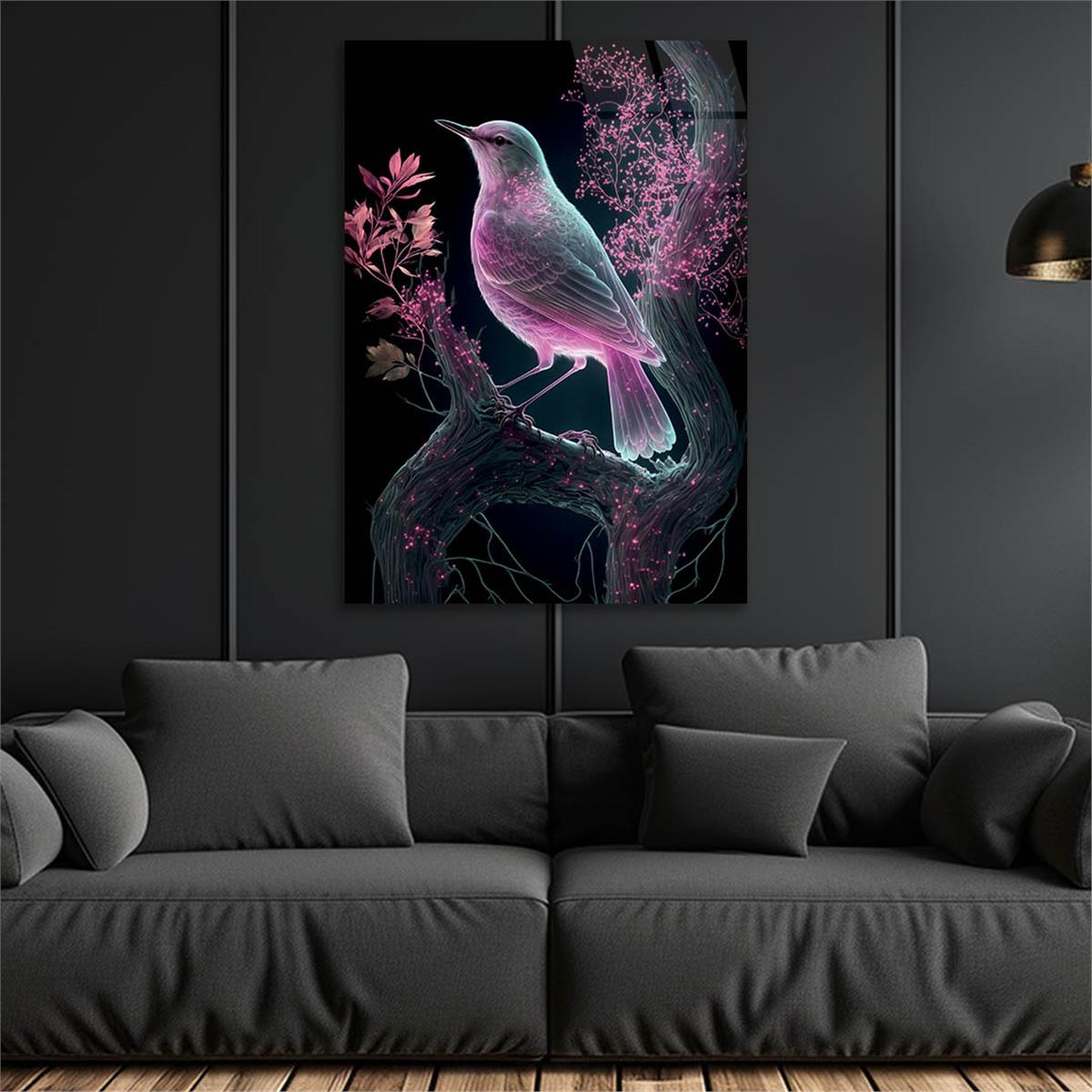 Vertical Tempered Glasss Wall Arts Natured-Themed216
