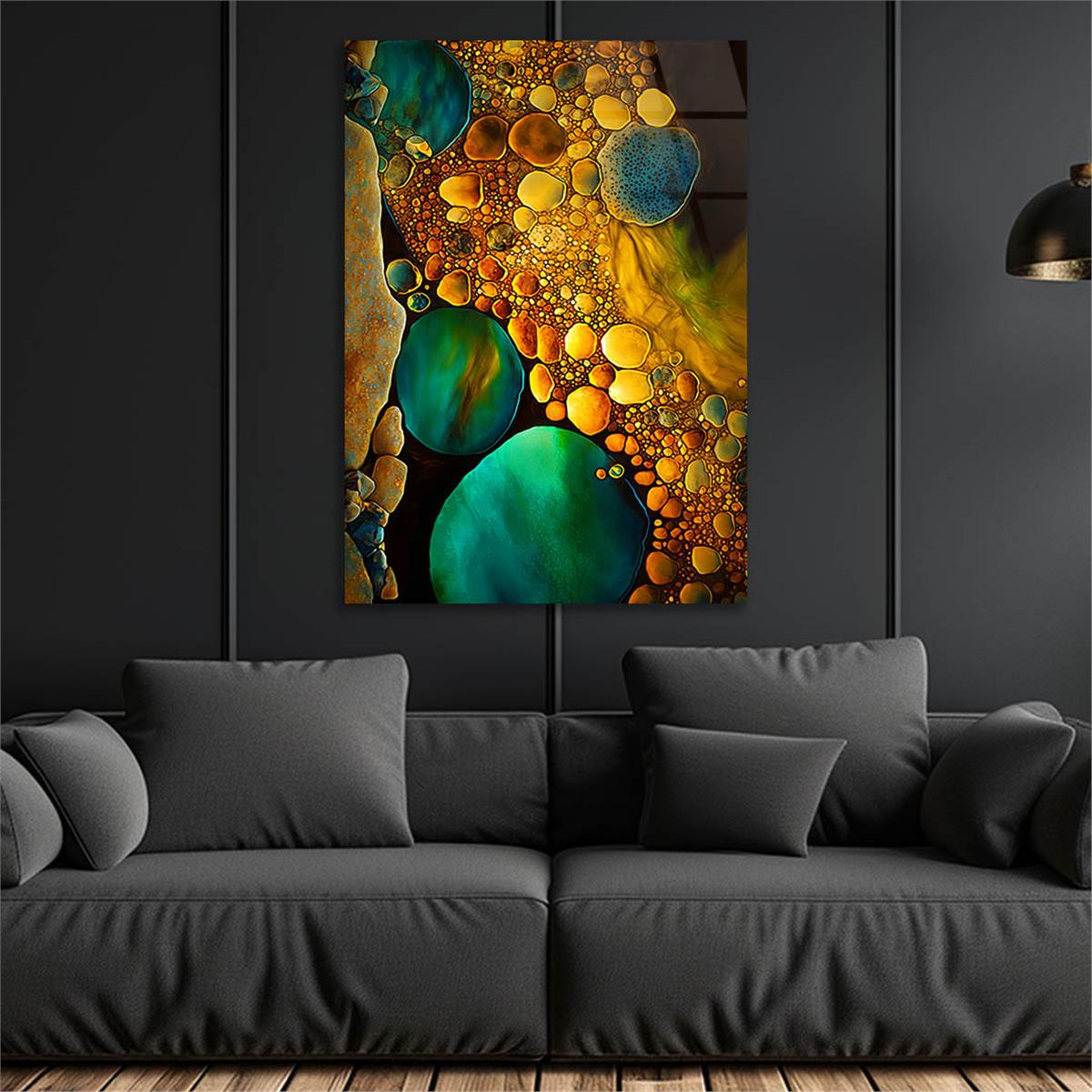Dikey Sanat Temalı Cam Tablo 469