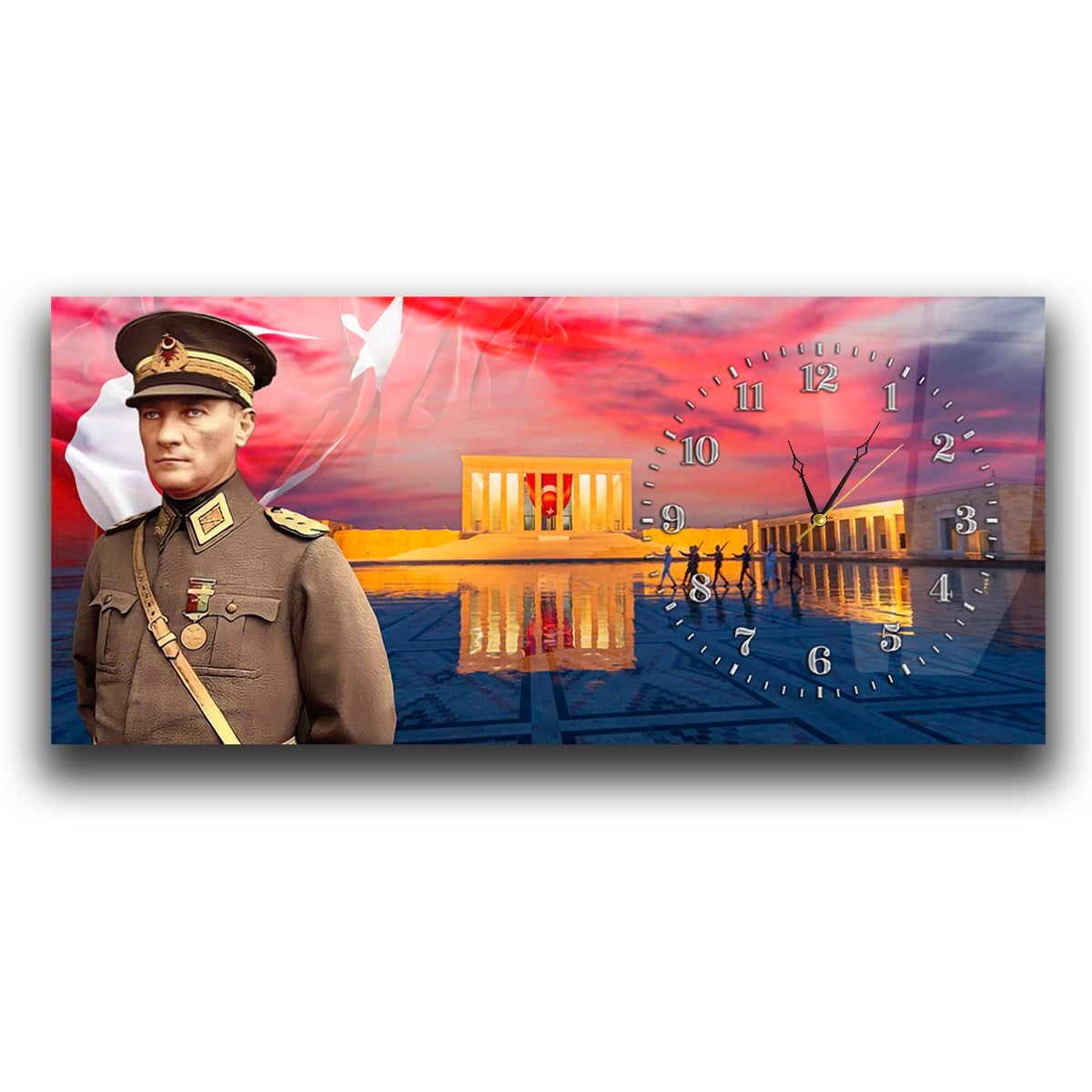 Atatürk ve Anıtkabir Saatli Cam Tablo