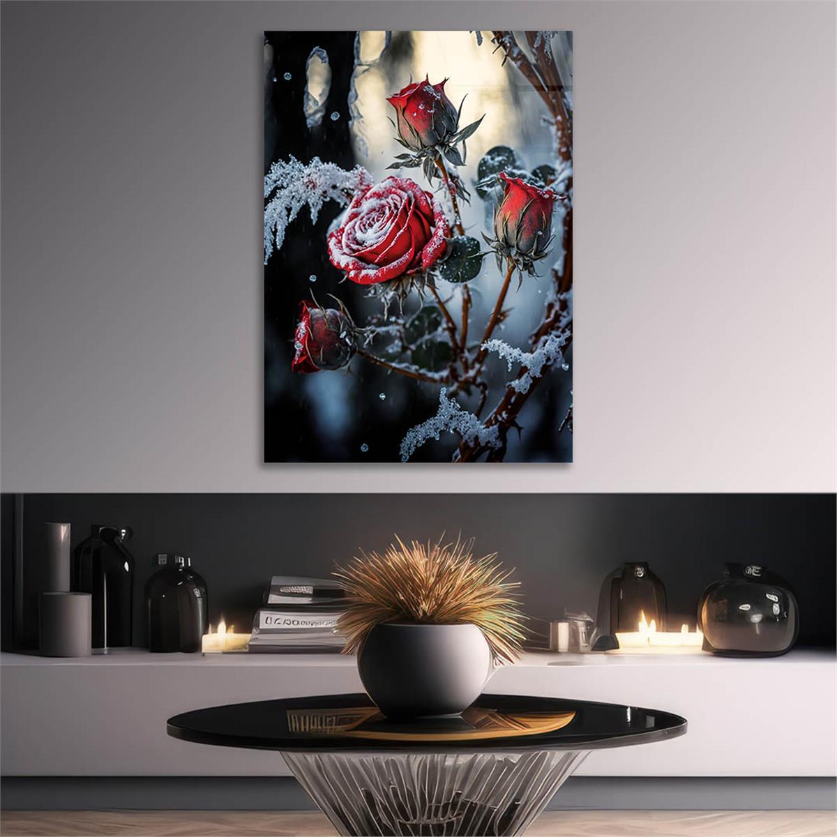 Vertical Tempered Glasss Wall Arts Natured-Themed163