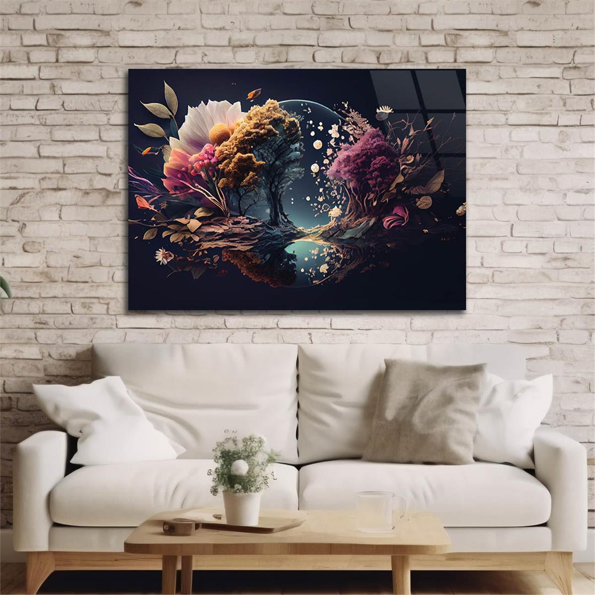 Horizontal Art-Themed Tempered Glass Wall Art 335