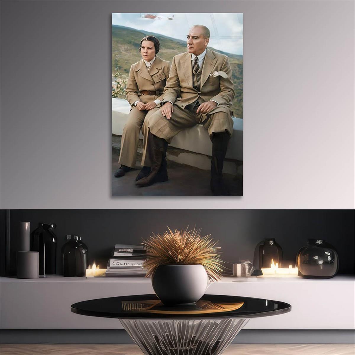 Dikey VatanTemalı Cam Tablo 261