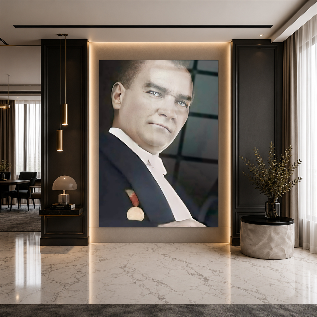 Dikey VatanTemalı Cam Tablo 229