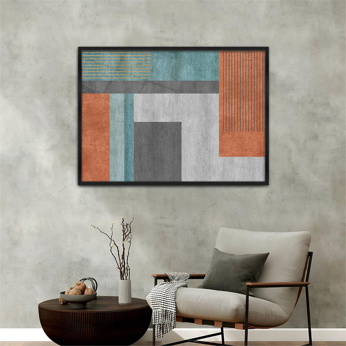 Aluminum-Framed Art-Themed Tempered Glass Wall Art 015