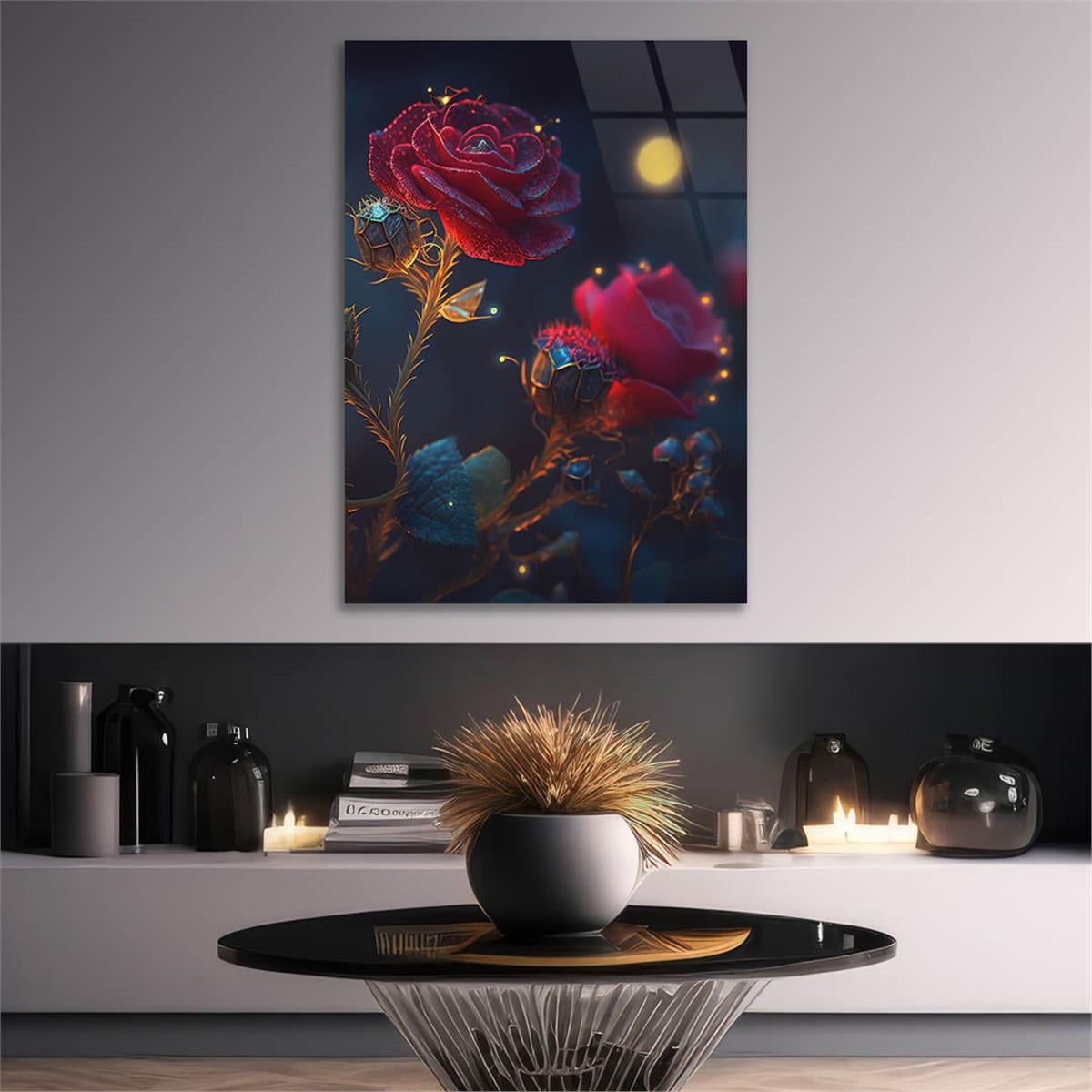 Dikey Doğa Temalı Cam Tablo127