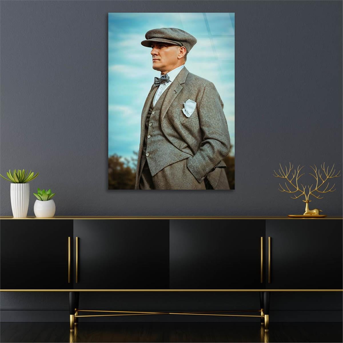 Dikey VatanTemalı Cam Tablo 246