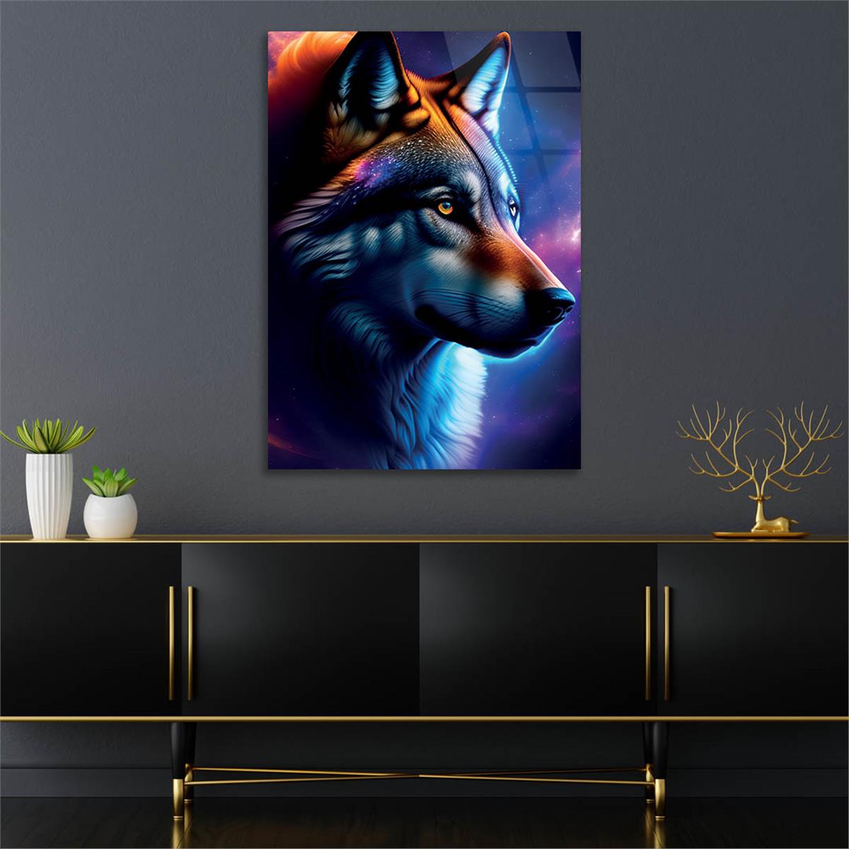 Vertical Tempered Glasss Wall Arts Natured-Themed194