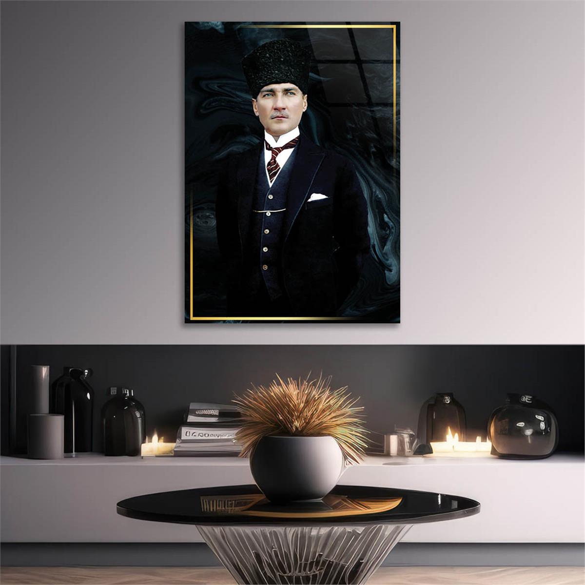 MUSTAFA KEMAL ATATÜRK GÖRSELLİ CAM TABLO