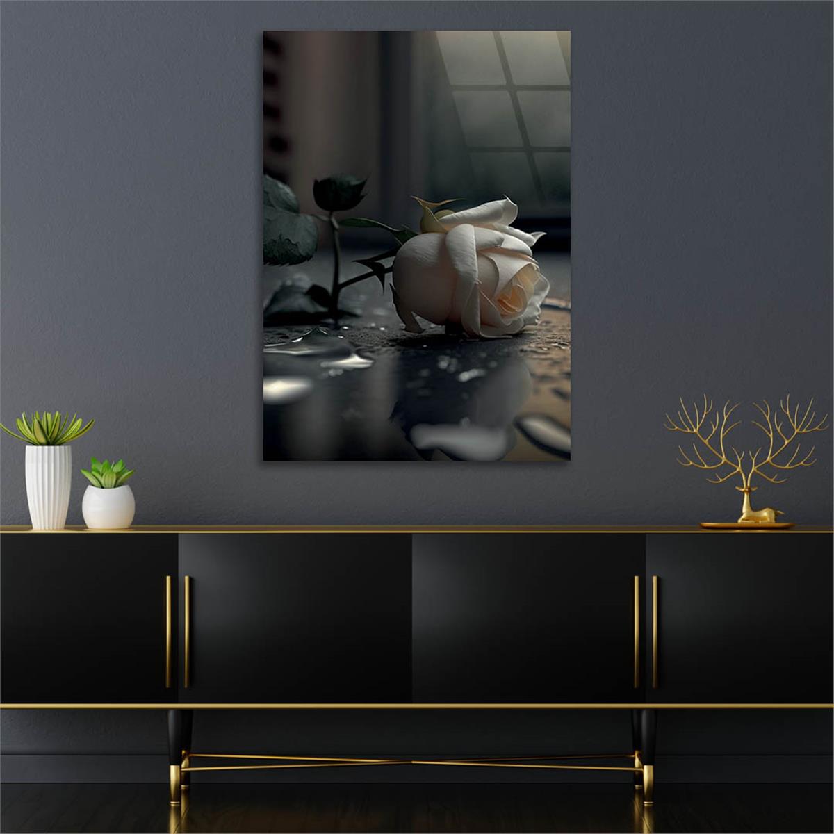 Vertical Tempered Glasss Wall Arts Natured-Themed214