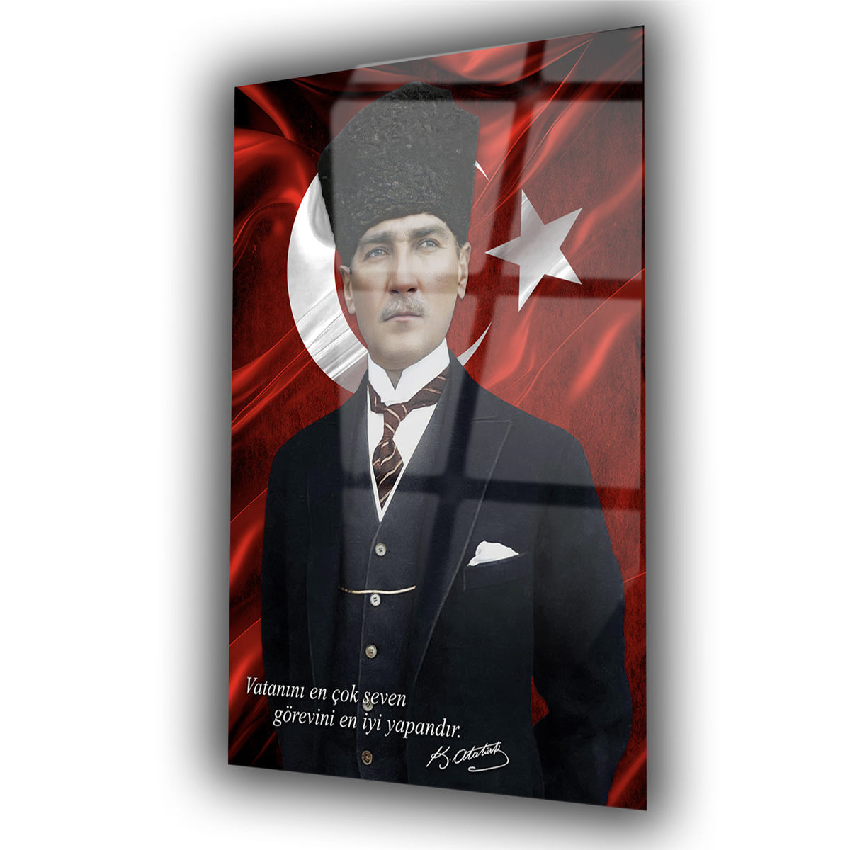 Dikey VatanTemalı Cam Tablo 288