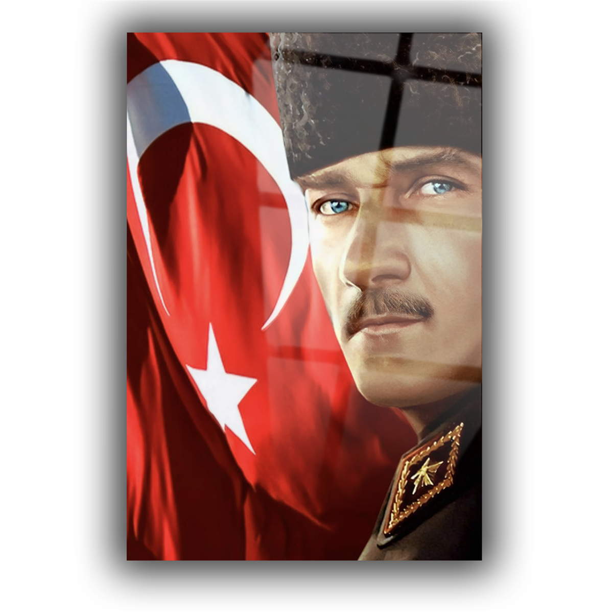 Dikey VatanTemalı Cam Tablo 275