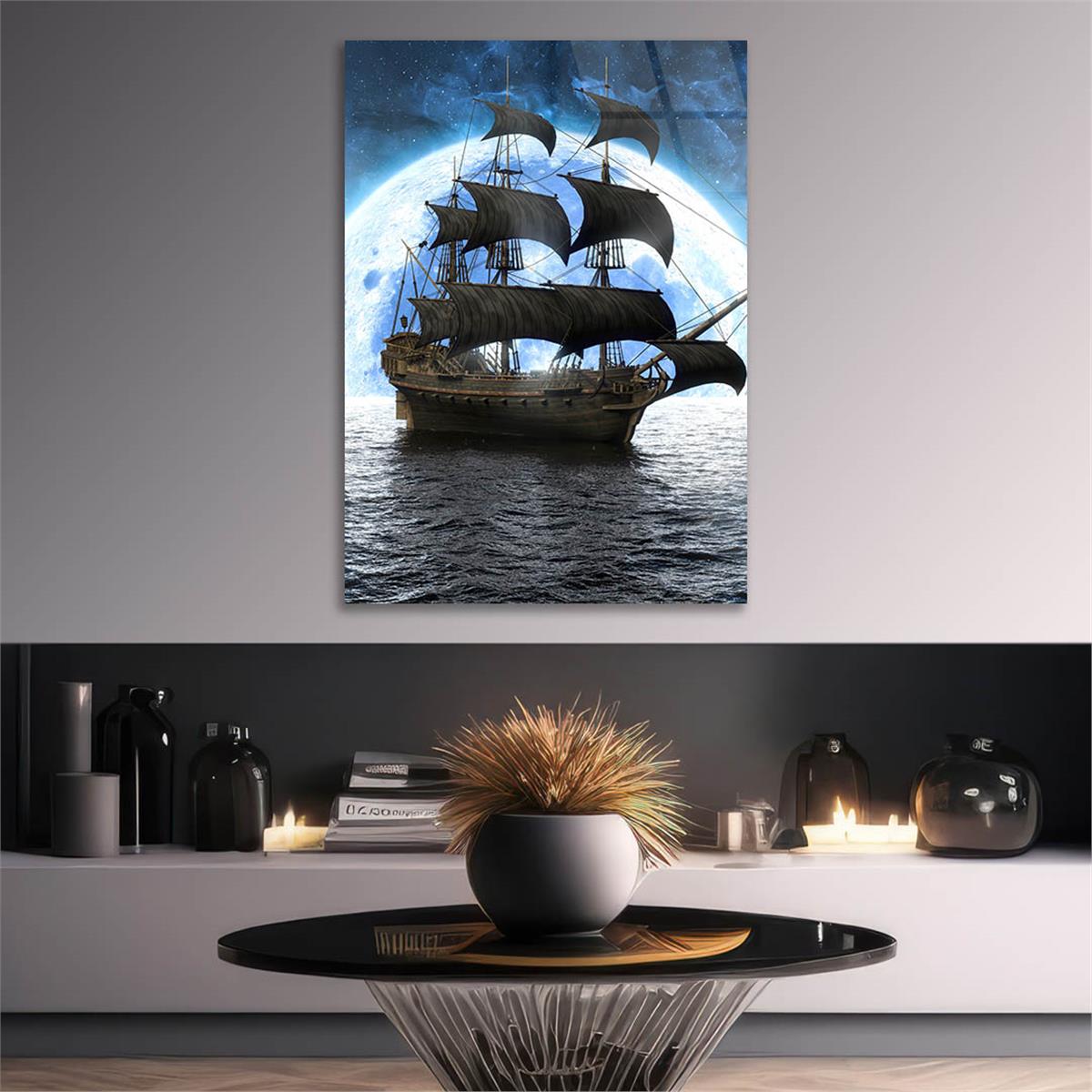 Dikey Sanat Temalı Cam Tablo 335