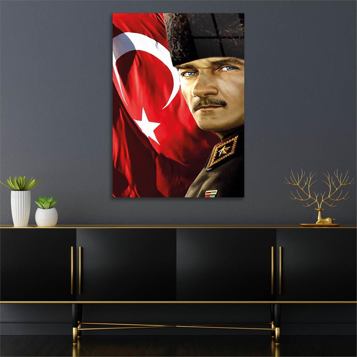 MUSTAFA KEMAL ATATÜRK Tempered Glasss Wall Art 