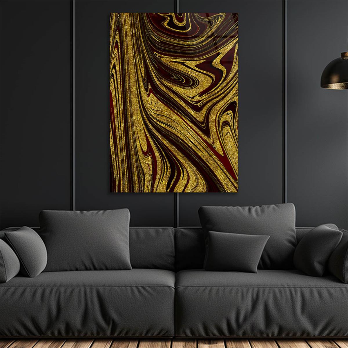Dikey Sanat Temalı Cam Tablo 545