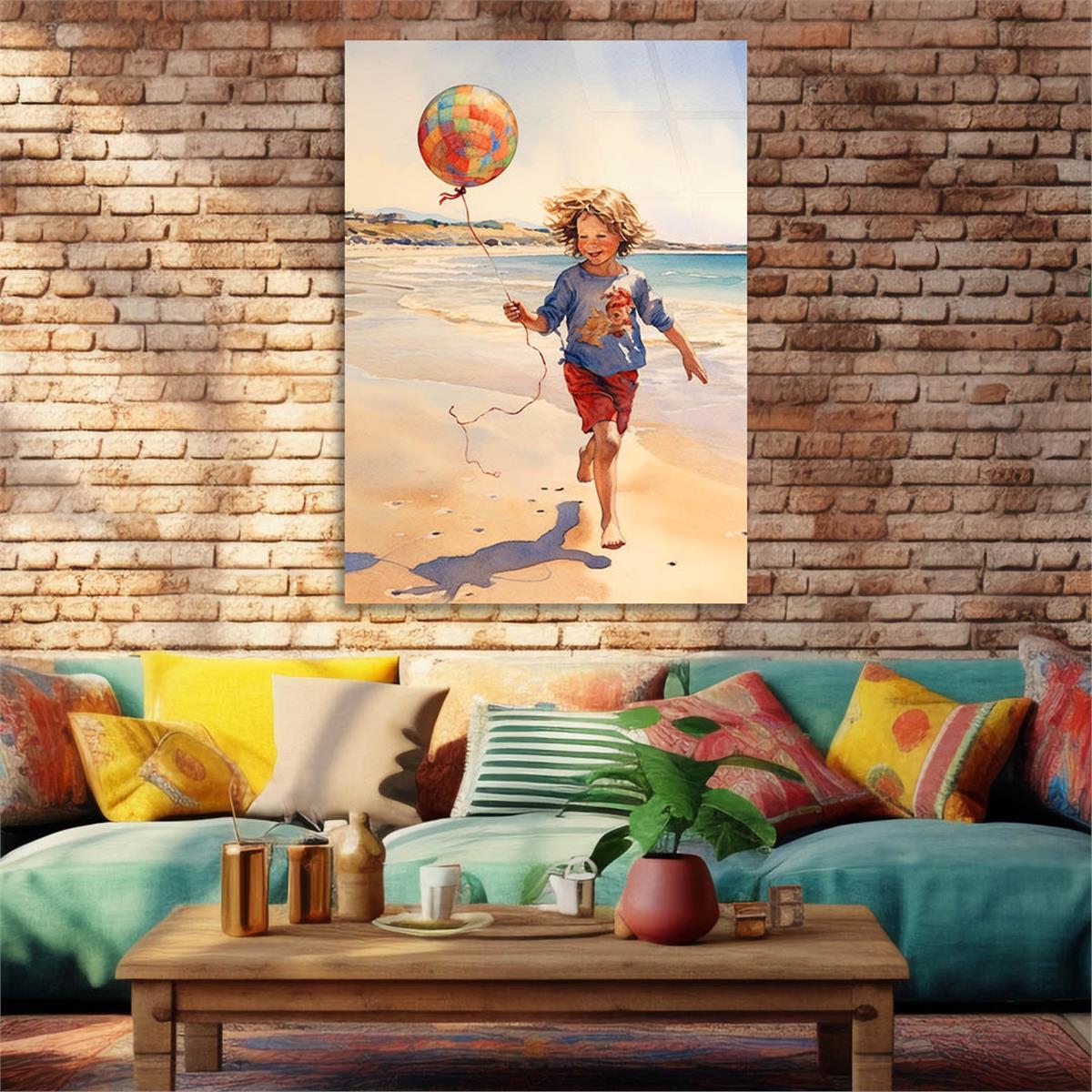 Dikey Sanat Temalı Cam Tablo 535