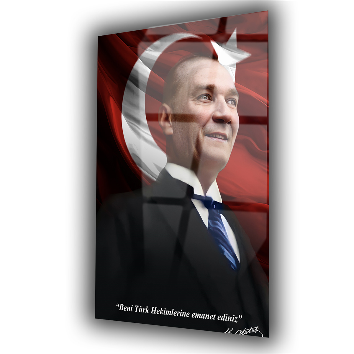 Dikey VatanTemalı Cam Tablo 190