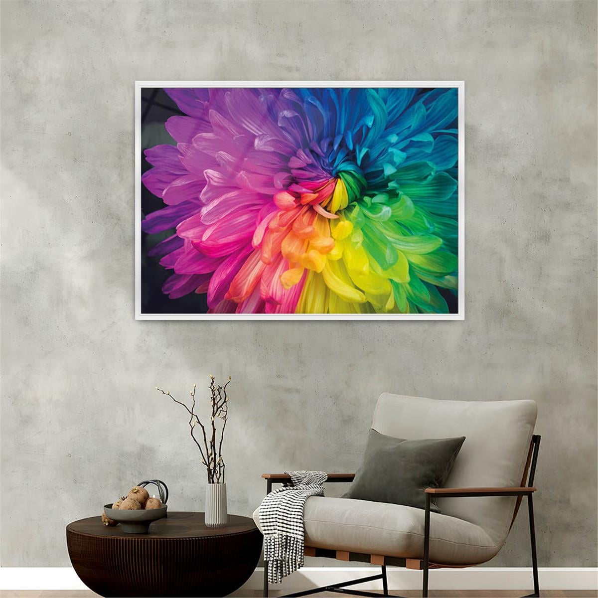 Aluminum-Framed Art-Themed Tempered Glass Wall Art 092