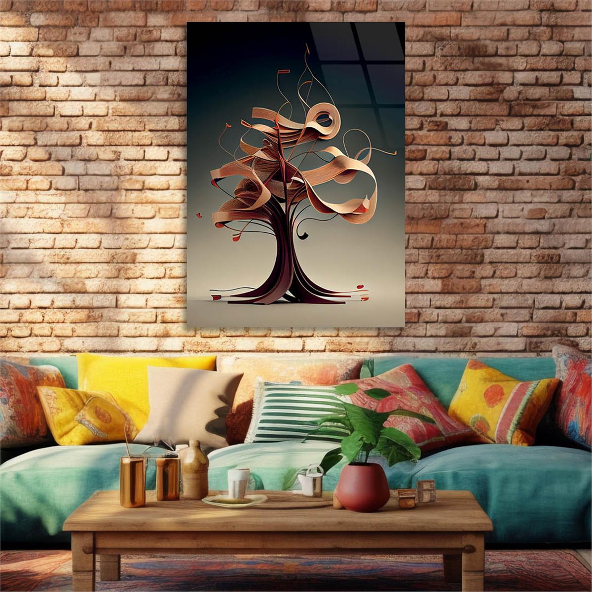 Vertical Tempered Glasss Wall Arts Natured-Themed211