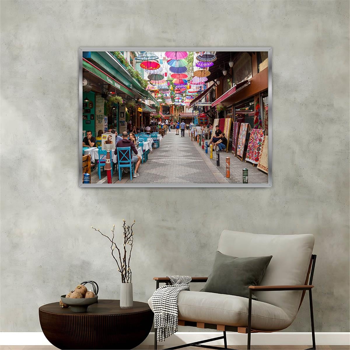 Aluminum-Framed Natured-Themed Tempered Glass Wall Art 068