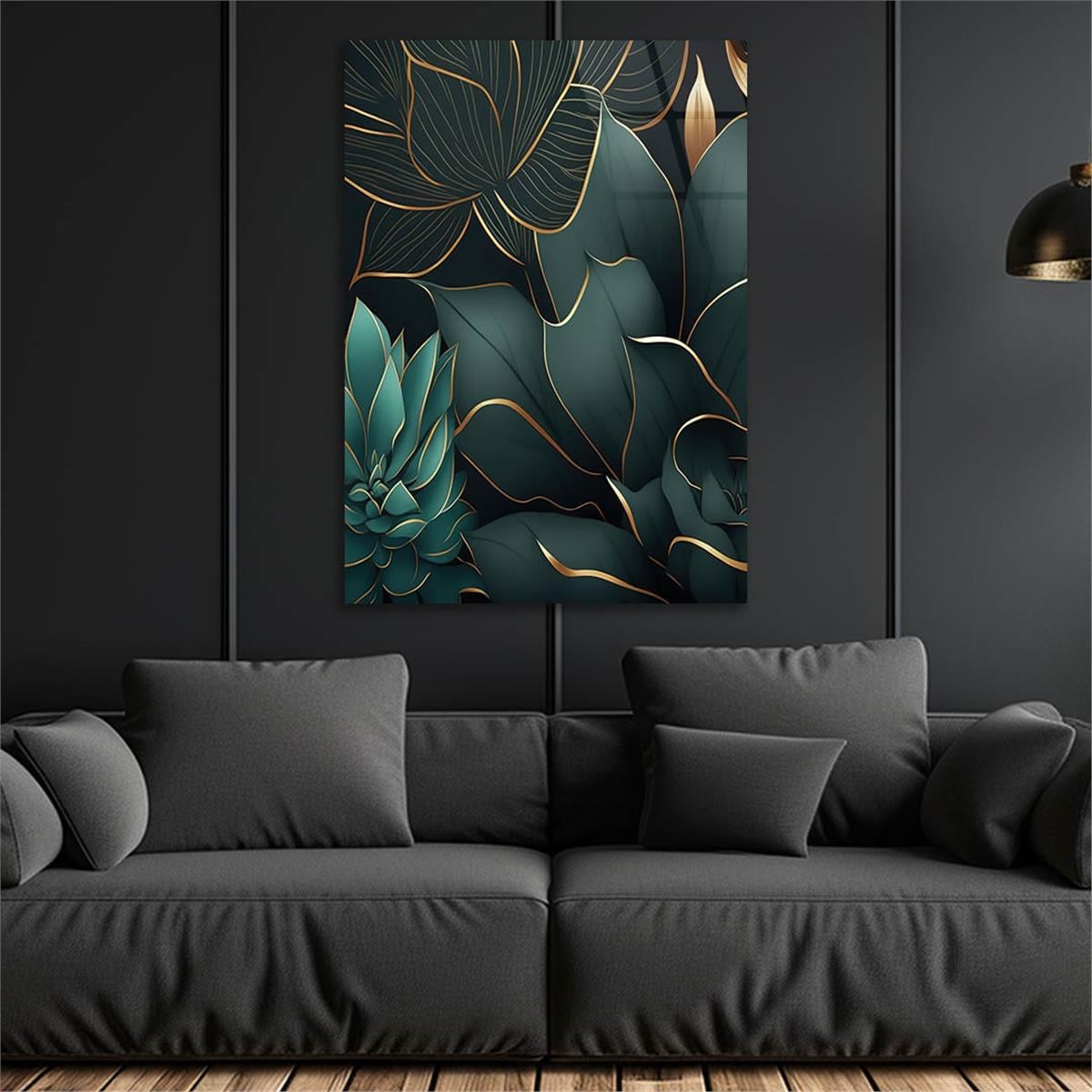 Dikey Sanat Temalı Cam Tablo 577